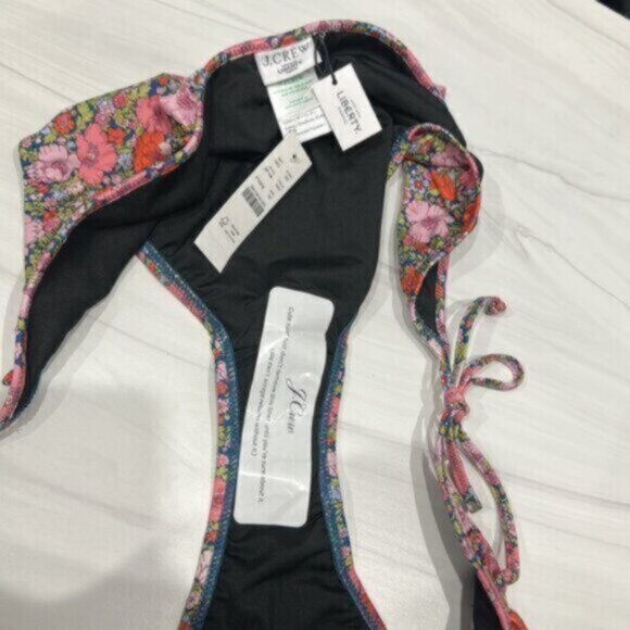 NWT J.Crew Pink Floral String Hipster Full Coverage Ruffle Bottom Size 3X - Picture 11 of 11